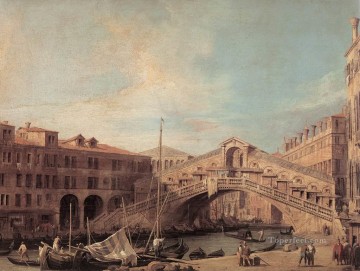 Canaletto Painting - Gran Canal El Puente de Rialto Desde el Canaletto Sur